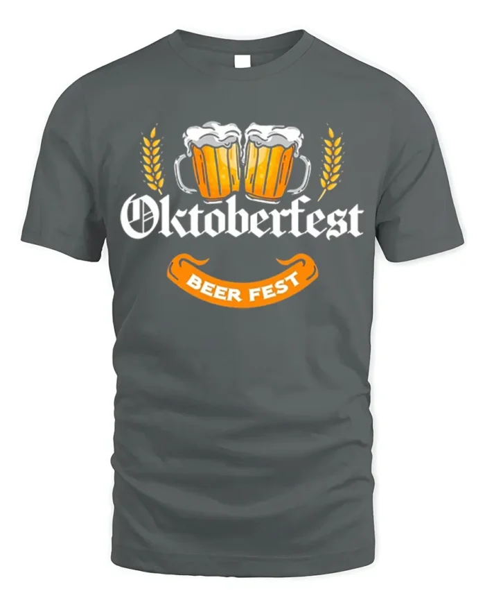 Oktoberfest Beer Fest T-Shirt Bavarian Drinking Tee - gray t-shirt on white background
