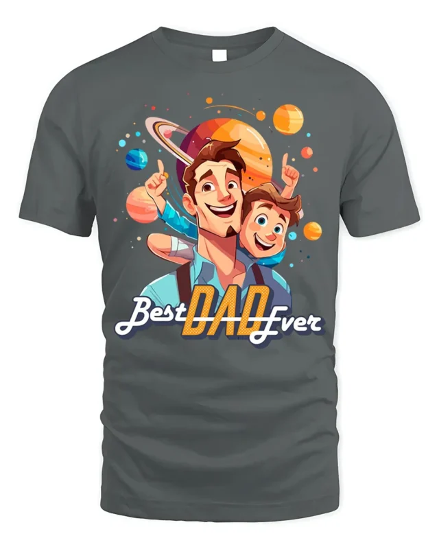 Best Dad Ever Graphic T-Shirt Father’s Day Gift Tee - gray t-shirt on white background
