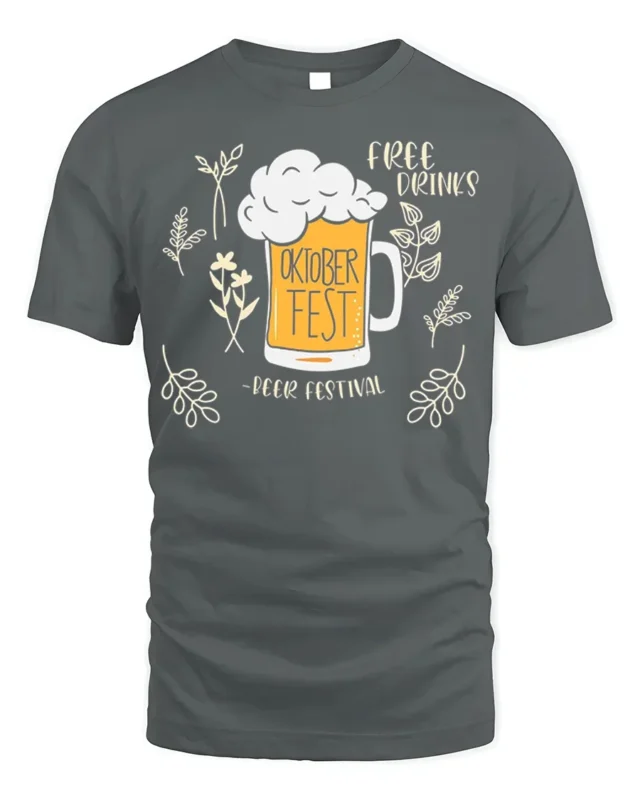 Oktoberfest Beer Festival T-Shirt Funny Drinking Tee - gray t-shirt on white background