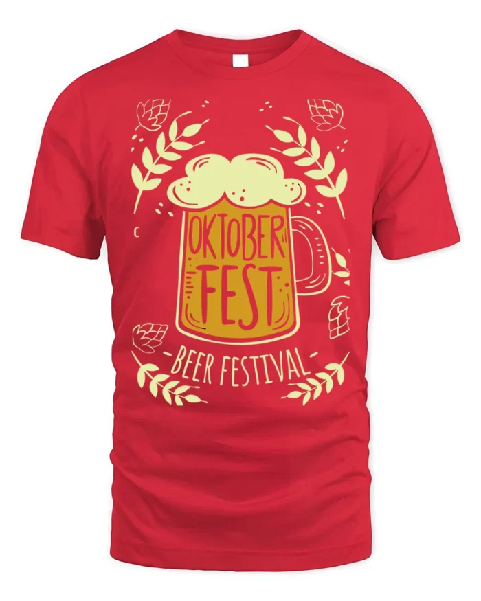 Oktoberfest Beer Festival T-Shirt Bavarian Party Tee - red t-shirt on white background