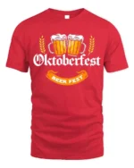 Oktoberfest Beer Fest T-Shirt Bavarian Drinking Tee - red t-shirt on white background