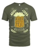 Oktoberfest Beer Festival T-Shirt Bavarian Party Tee - military green t-shirt on white background