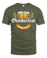 Oktoberfest Beer Fest T-Shirt Bavarian Drinking Tee - military green t-shirt on white background