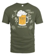 Oktoberfest Beer Festival T-Shirt Funny Drinking Tee - military green t-shirt on white background