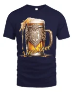 Vintage Beer Mug Graphic T-Shirt I Love Beer - navy t-shirt on white background
