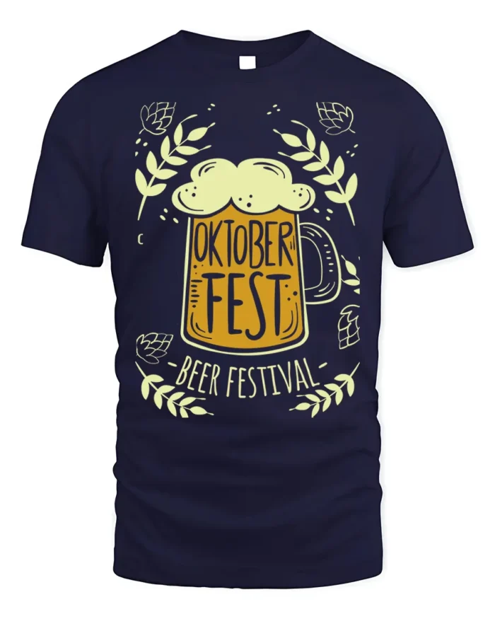 Oktoberfest Beer Festival T-Shirt Bavarian Party Tee - navy t-shirt on white background
