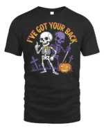 I’ve Got Your Back Funny Skeleton Halloween T-Shirt - black t-shirt on white background