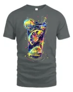 Neon Citrus Drink Splash Summer Vibes Graphic T-Shirt - gray t-shirt on white background