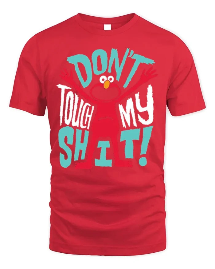 Funny Red Monster Don’t Touch My Stuff T-Shirt - red t-shirt on white background