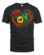 Inspirational Love Over Hate Quote T-Shirt - black t-shirt on white background