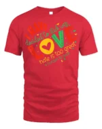 Inspirational Love Over Hate Quote T-Shirt - red t-shirt on white background