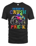 I’m Ready To Crush Pre-K Monster Truck T-Shirt - black t-shirt on white background