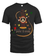 Peace Guitar Take It Easy Music T-Shirt - black t-shirt on white background