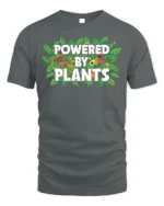 Powered By Plants Vegan Lifestyle T-Shirt - gray t-shirt on white background
