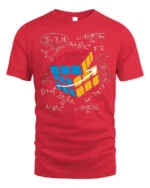 Math Equations Rubik Cube Puzzle T-Shirt - red t-shirt on white background