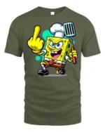 Funny Sponge Chef Cooking Humor T-Shirt - military green t-shirt on white background
