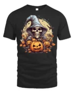 Halloween Grim Reaper Pumpkin T-Shirt Spooky Night - black t-shirt on white background