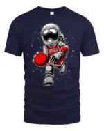 Astronaut Basketball Cosmic Dribble Graphic T-Shirt - navy t-shirt on white background