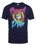 Respect the Drip Baseball Graphic T-Shirt Black - navy t-shirt on white background