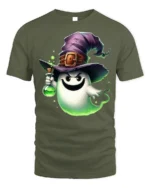 Ghost Witch Potion Halloween Spooky Tshirt Style - military green t-shirt on white background