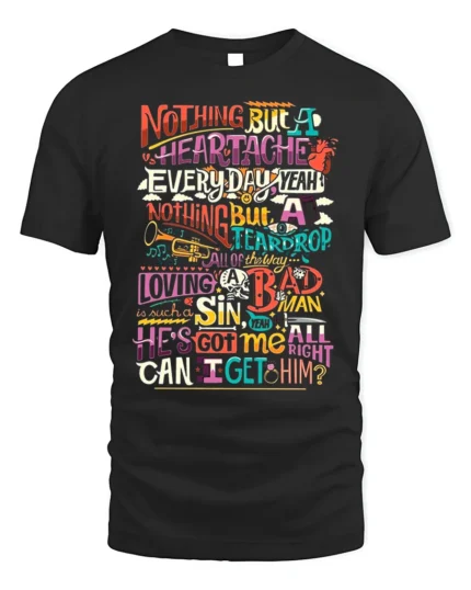 Colorful Retro Typography Graphic Quote T-Shirt - black t-shirt on white background