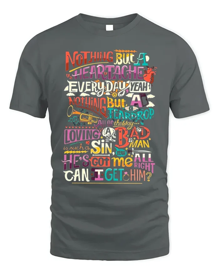 Colorful Retro Typography Graphic Quote T-Shirt - gray t-shirt on white background
