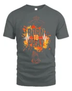 Born to Pray Christian Faith Graphic T-Shirt - gray t-shirt on white background