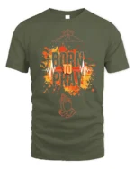 Born to Pray Christian Faith Graphic T-Shirt - military green t-shirt on white background