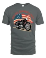 Ride Free Remember Always Motorcycle Graphic T-Shirt - gray t-shirt on white background