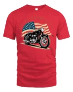 Ride Free Remember Always Motorcycle Graphic T-Shirt - red t-shirt on white background