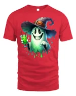 Halloween Ghost Witch Hat Potion Drink T-Shirt - red t-shirt on white background
