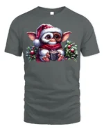 Cute Christmas Gizmo Cocoa Holiday T-Shirt - gray t-shirt on white background