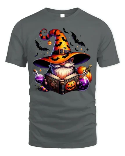 Halloween Wizard Gnome Magic Potion T-Shirt - gray t-shirt on white background