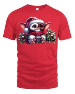 Cute Christmas Gizmo Cocoa Holiday T-Shirt - red t-shirt on white background