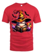 Halloween Wizard Gnome Magic Potion T-Shirt - red t-shirt on white background