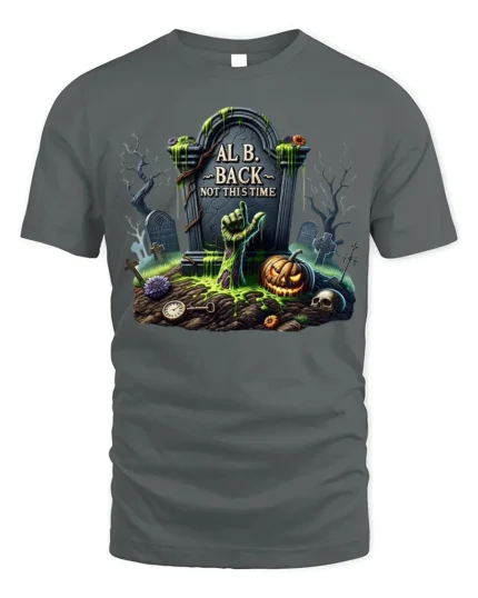 Zombie Grave Tombstone Pumpkin Halloween T-Shirt - gray t-shirt on white background