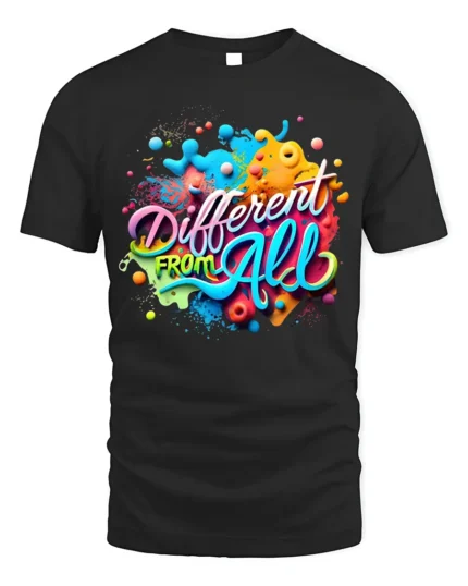 Different From All Color Splash Graphic T-Shirt Unisex Style