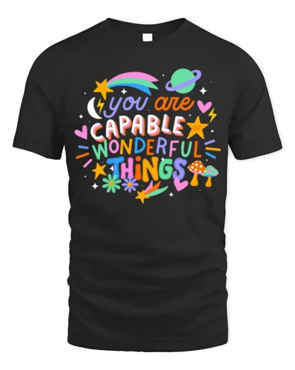 Positive Retro Colorful Quote Graphic T-Shirt