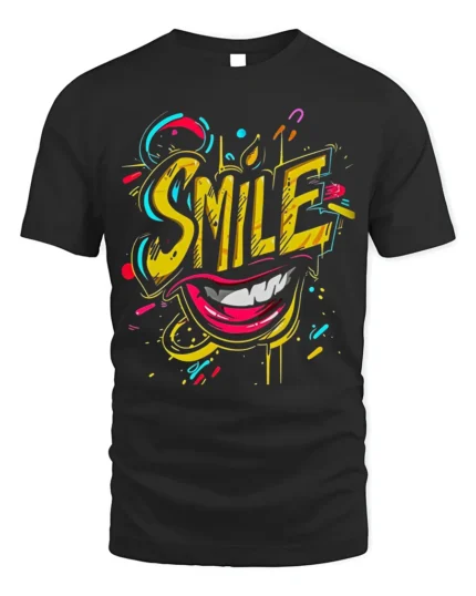Smile Graphic Art Bold Positive Vibe Street Style T-Shirt