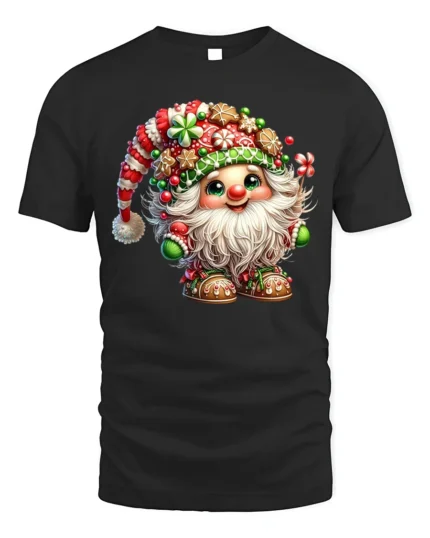 Cute Christmas Gnome T-Shirt Funny Holiday Gingerbread Elf Tee