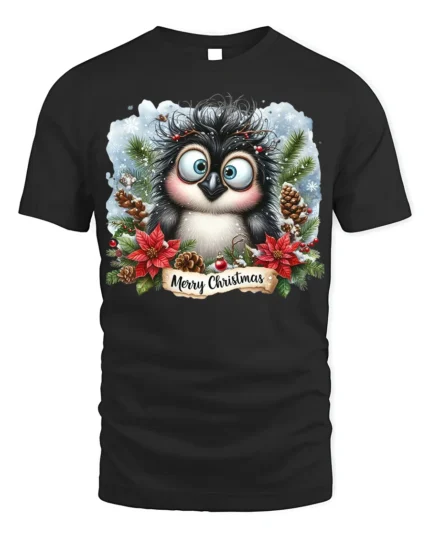 Cute Penguin Merry Christmas T-Shirt Funny Holiday Winter Tee