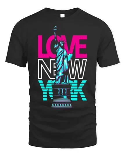 Love New York Statue of Liberty Graphic T-Shirt Retro City Tee