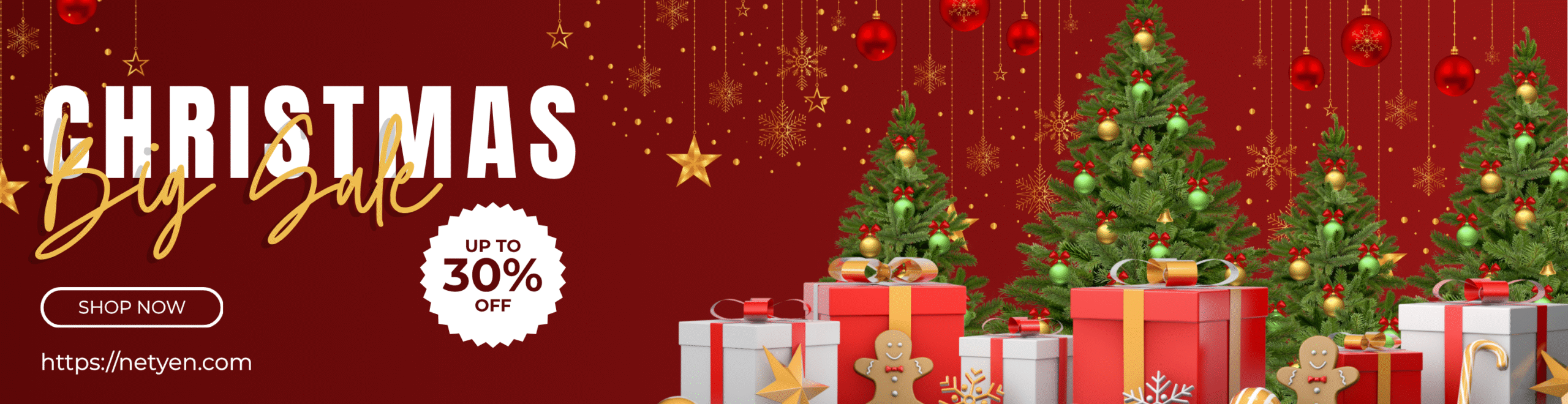 Red and Gold Christmas Sale