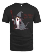 You Shall Not Pet Funny Wizard Cat T Shirt - black t-shirt on white background