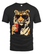 Cool Tiger With Sunglasses Party Animal T Shirt - black t-shirt on white background