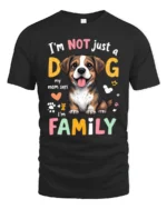 Im Not Just A Dog Im Family Cute Puppy T Shirt - black t-shirt on white background