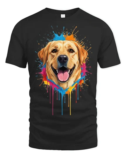 Color Splash Labrador Retriever Graphic T Shirt - black t-shirt on white background