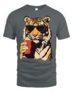 Cool Tiger With Sunglasses Party Animal T Shirt - gray t-shirt on white background