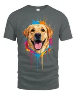 Color Splash Labrador Retriever Graphic T Shirt - gray t-shirt on white background