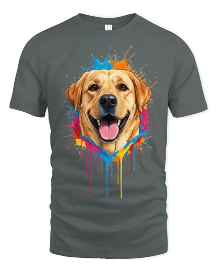 Color Splash Labrador Retriever Graphic T Shirt - gray t-shirt on white background